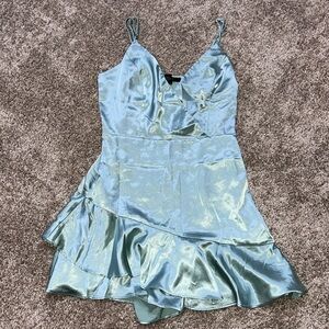 Silky Light Blue Romper